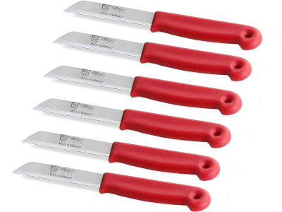 Obstmesser Kchenmesser 6er Set Gemsemesser aus Solingen Schlmesser mit Extra Scharfer und Prziser Glatter Klinge aus Rostfreiem Edelstahl Allzweckmesser Kleines Messer Rot Splmaschinengeeignet 18 cm