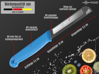 Kleines Messer 6er Set Gem�semesser aus Solingen Obstmesser Sch�lmesser mit Extra Scharfer und Pr�ziser Gezahnter Klinge aus Rostfreiem Edelstahl Allzweckmesser K�chenmesser T�rkis Sp�lmaschinengeeignet 18 cm