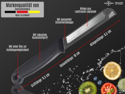 Kleines Messer 6er Set Gem�semesser aus Solingen Obstmesser Sch�lmesser mit Extra Scharfer und Pr�ziser Gezahnter Klinge aus Rostfreiem Edelstahl Allzweckmesser K�chenmesser Schwarz Sp�lmaschinengeeignet 18 cm