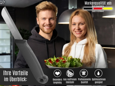 Allzweckmesser 6er Set Obstmesser aus Solingen Gem�semesser Sch�lmesser mit Extra Scharfer und Pr�ziser Glatter Klinge aus Rostfreiem Edelstahl K�chenmesser Kleines Messer Schwarz Sp�lmaschinengeeignet 16 cm