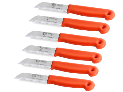 Allzweckmesser 6er Set Obstmesser aus Solingen Gemsemesser Schlmesser mit Extra Scharfer und Prziser Glatter Klinge aus Rostfreiem Edelstahl Kchenmesser Kleines Messer Orange Splmaschinengeeignet 16 cm