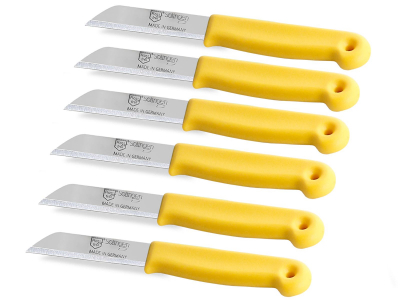 Obstmesser Kchenmesser 6er Set Gemsemesser aus Solingen Schlmesser mit Extra Scharfer und Prziser Glatter Klinge aus Rostfreiem Edelstahl Allzweckmesser Kleines Messer Gelb Splmaschinengeeignet 18 cm