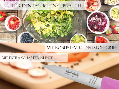 Solinger Gemsemesser Obstmesser Schlmesser aus Rostfreien Edelstahl zum Schneiden oder Schlen von Obst & Gemse 18 cm