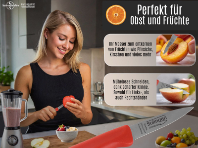 2-Teiliges Gemsemesser Set aus Solingen Obstmesser Mittelspitz Edelstahl Rostfrei