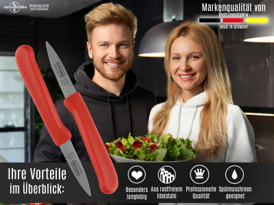 2-Teiliges Gemsemesser Set aus Solingen Obstmesser Mittelspitz Edelstahl Rostfrei