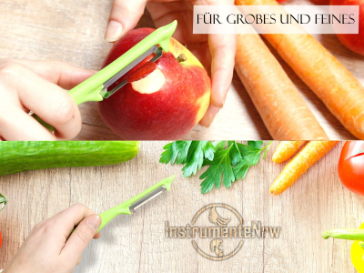 Sparschler Obst Gemse Schler Grn Universalschler mit rostfreier scharfer zweischneidiger Pendelklinge Allzweckschler mit klassischem Kunststoffgriff zum Schlen von Obst und Gemse