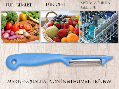 Sparschler Obst Gemse Schler Blau Universalschler mit rostfreier scharfer zweischneidiger Pendelklinge Allzweckschler mit klassischem Kunststoffgriff zum Schlen von Obst und Gemse