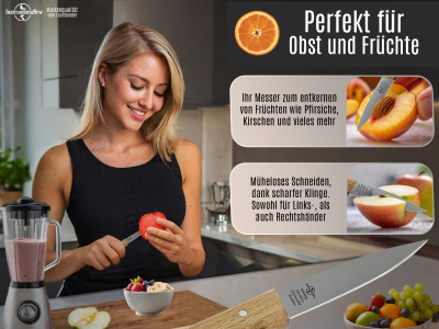 Gem�semesser aus Solingen 2er Sch�lmesser Set mit Buchenholzgriff Universal Messer mit Extra Scharfer Rostfreier Messerklinge Allzweckmesser K�chenmesser f�r einen pr�zisen Schnitt