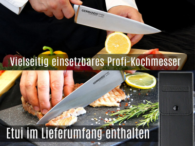 Chefmesser Solingen Kochmesser Kchenmesser Geschmiedet Made in Germany Allzweckmesser mit Scharfer Schnittflche Rostfreier Edelstahl 34 cm