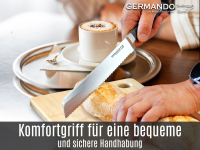 Brotmesser Solingen mit Wellenschliff Made in Germany Universalmesser Geschmiedet Allzweckmesser Kchenmesser aus Rostfreiem Edelstahl 32,5 cm