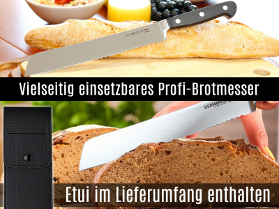 Brotmesser Solingen mit Wellenschliff Made in Germany Universalmesser Geschmiedet Allzweckmesser Kchenmesser aus Rostfreiem Edelstahl 32,5 cm