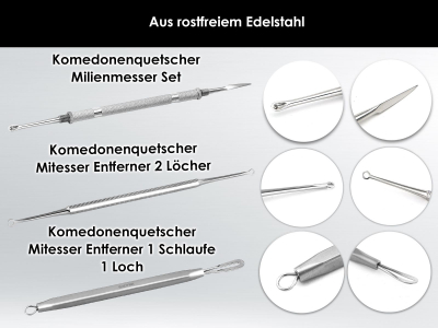 4er SET Komedonenschlingen + Komedonenquetscher