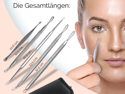 Komedonenquetscher Pickelentferner Mitesser Entferner-Set Kosmetik Instrumente zur Gesichtsreinigung  und Pflege
