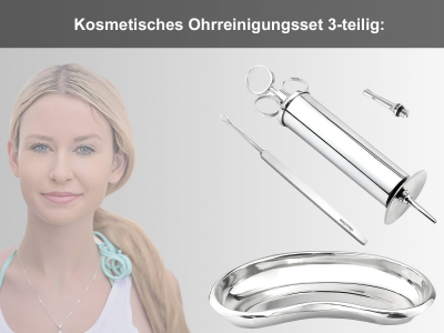 Ohren-Reinigung Set Rostfrei Ohrenspritze 50 ml Ohrenreiniger 13,5 cm Nierenschale 15 cm fr die Ohrenreinigung zu Hause oder Unterwegs