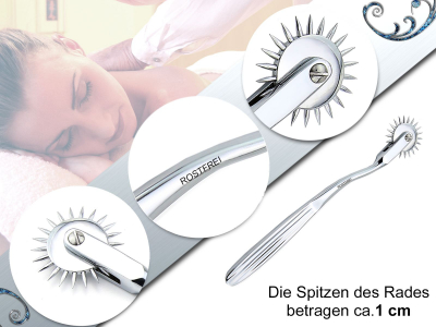 Zackenrad Nervenrdchen Rostfrei Sensibilittsrad Set 2 Massageroller 1 + 3 Nadelrollen Nadelrad Massagegert Nervenrad