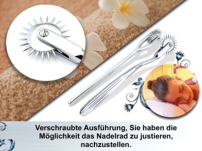 Zackenrad Nervenrdchen Rostfrei Sensibilittsrad Set 2 Massageroller 1 + 3 Nadelrollen Nadelrad Massagegert Nervenrad