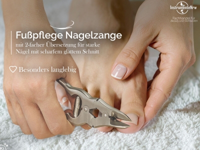 Profi Nagelzange Nagelknipser Edelstahl Rostfrei mit 2-Facher �bersetzung f�r starke N�gel Fu�nagelzange Pedik�re Zange mit scharfem glattem Schnitt
