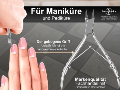 Funagelzange Eckenzange Nagelknipser Nagelzange Spitz Rostfrei Edelstahl - Ergonomische Griffe - 12,5 cm