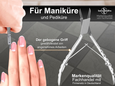 Funagelzange Eckenzange Nagelknipser Nagelzange Spitz Rostfrei Edelstahl - Ergonomische Griffe - 10,5 cm