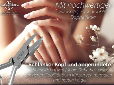 Nagelzange als Eckenzange 13 cm mit schlanken Kopf und abgerundeten Schneidbacken