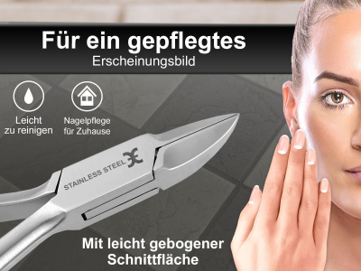 Nagelzange 10,5 cm mit leicht gebogener Schnittflche