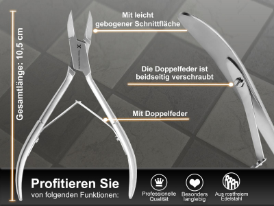Nagelzange 10,5 cm mit leicht gebogener Schnittflche