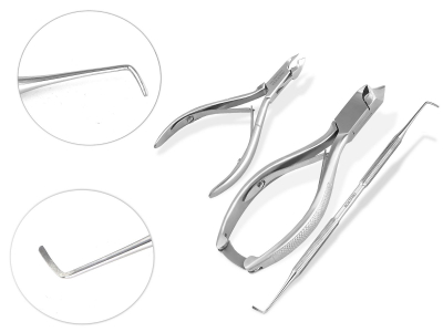 3-Teiliges Nagelzangen Set fr Arbeiten am Nagel und Nagelhaut Kopfschneider Nagelhautzange