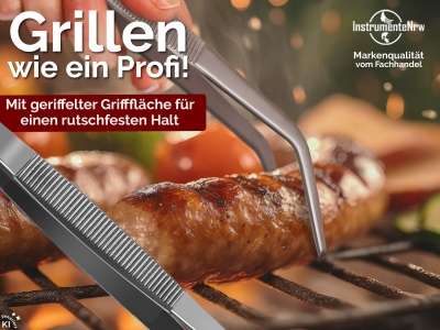 K�chenpinzette Grillpinzette Kochpinzette gebogen 20 cm