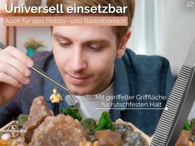 Gebogene Pinzette 25,0 cm mit Innenverzahnung