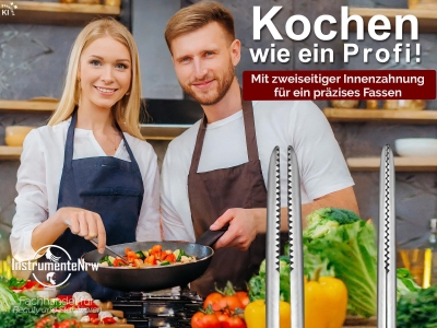 K�chenpinzette Grillpinzette Kochpinzette gerade 20 cm