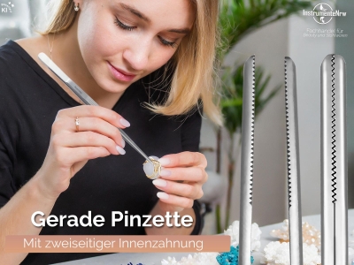 Pinzette 20,0 cm Gerade mit Innenzahnung