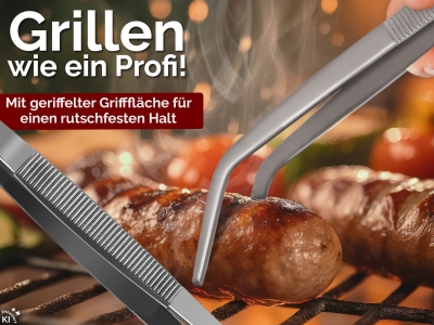35 cm K�chenpinzette Grillpinzette Kochpinzette gebogen