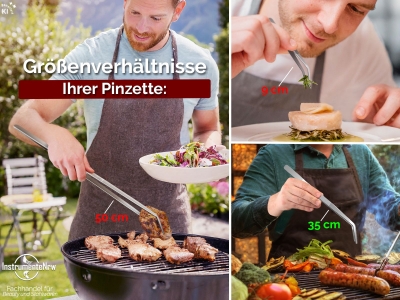 35 cm K�chenpinzette Grillpinzette Kochpinzette gebogen