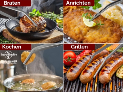 35 cm K�chenpinzette Grillpinzette Kochpinzette gebogen