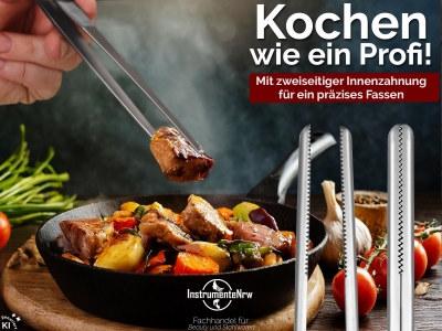 Grillzange Grillpinzette 40 cm Pinzette aus rostfreiem Edelstahl
