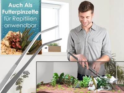 Futterpinzette Pinzette 60cm gebogen rostfrei Terrarium