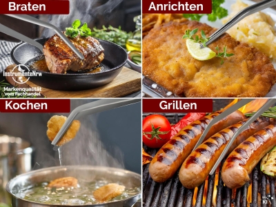 Grillzange Koch-Pinzette 60cm gebogen