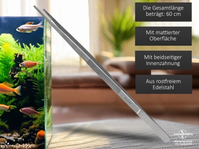 Futterpinzette Pinzette gerade 60cm rostfrei Aquarium