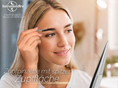 Hochwertige Pinzette Zupfpinzette mit spitzem Kopf aus Edelstahl