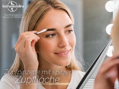 Hochwertige Pinzette Zupfpinzette mit spitzem Kopf aus Edelstahl