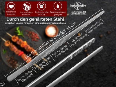 Kochpinzette K�chenpinzette Grillpinzette gerade 25 cm