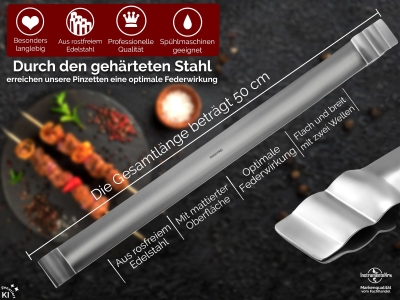 Grillzange Edelstahl Sonderl�nge 50cm