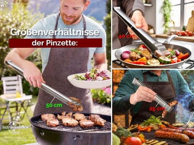 Original Grillzange aus Edelstahl 50 cm Professionelle Ausf�hrun