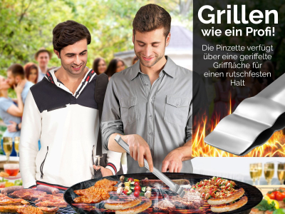 Massive Grillzange aus Edelstahl in der Sonderlnge 40 cm