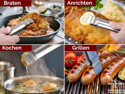 Massive Grillzange aus Edelstahl in der Sonderl�nge 40 cm