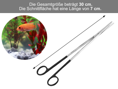 Aquarium Schere Mikroverzahnt mit gerade Schnittflche 30 cm