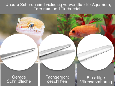 Aquarium Schere Mikroverzahnt mit gerade Schnittflche 30 cm