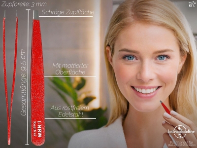 Schr�ge Pinzette ROT