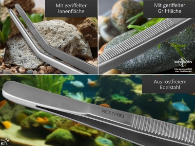 Futterpinzette Aquarium Terrarium Pinzette Gebogen Pflanzenpinzette 18,0 cm