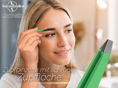 Pinzette Zupfpinzette Haarzupfpinzette Schr�g Gr�n 10 cm